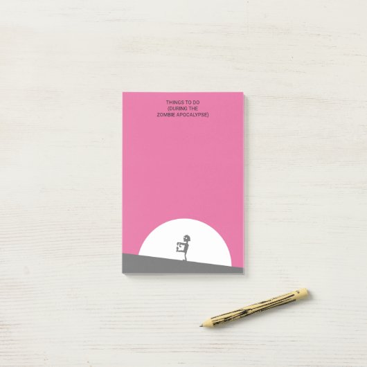 Zombie Silhouette met Full Moon Persoonlijk Post-it® Notes (Op bureau)