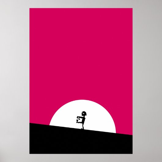 Zombie Silhouette met Full Moon Poster (Voorkant)