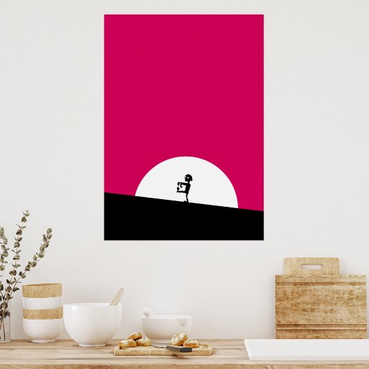 Zombie Silhouette met Full Moon Poster (Keuken)