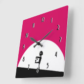 Zombie Silhouette met Full Moon Vierkante Klok (Hoek)