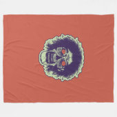 ZOMBIE Sinaasappel Eyes groen Haar Fleece Deken (Voorkant (Horizontaal))