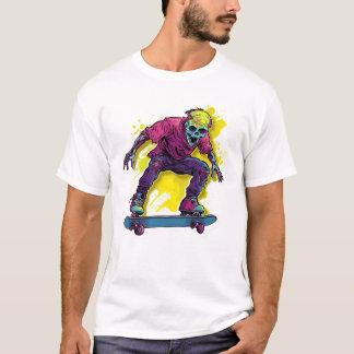 Zombie skateboarden t-shirt