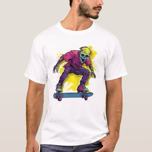 Zombie skateboarden t-shirt (Voorkant)