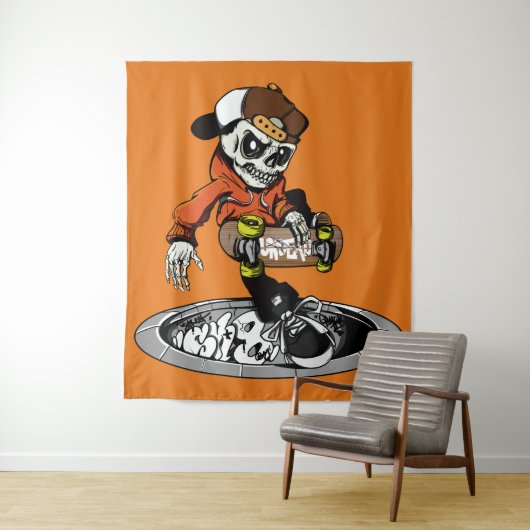 Zombie Skater aangepaste kleur wandtapijten Wandkleed (In situ)