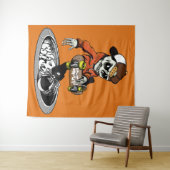 Zombie Skater aangepaste kleur wandtapijten Wandkleed (In Situ (horizontaal))