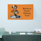 Zombie Skater aangepaste tekst & kleurenbanner Spandoek (Beurs)
