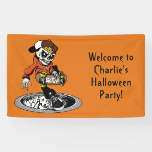 Zombie Skater aangepaste tekst & kleurenbanner Spandoek