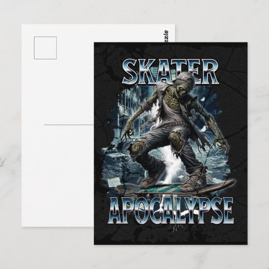 ZOMBIE SKATER APOCALYPSE BRIEFKAART (Voorkant / Achterkant)