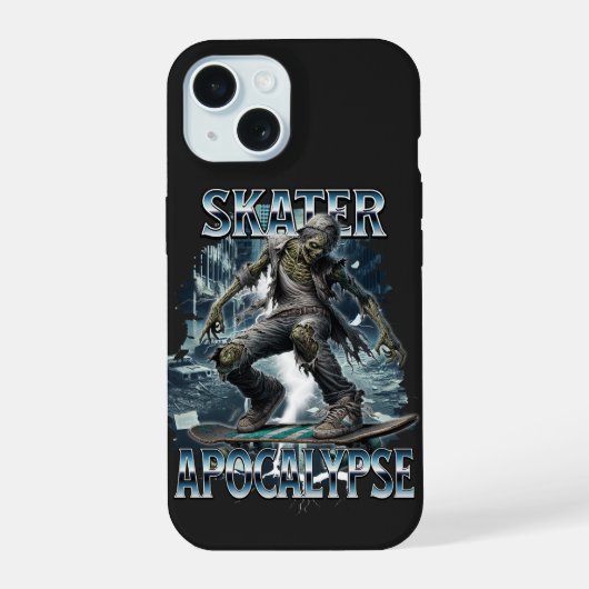ZOMBIE SKATER APOCALYPSE iPhone 15 CASE (Achterkant)