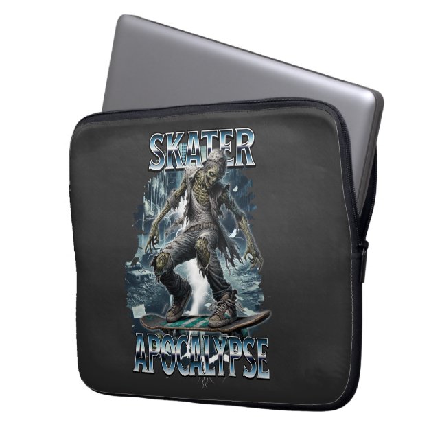 ZOMBIE SKATER APOCALYPSE LAPTOP SLEEVE (Voorkant Links)