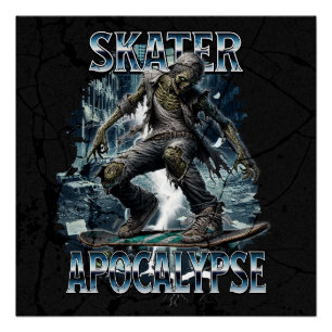 ZOMBIE SKATER APOCALYPSE PERFECT POSTER