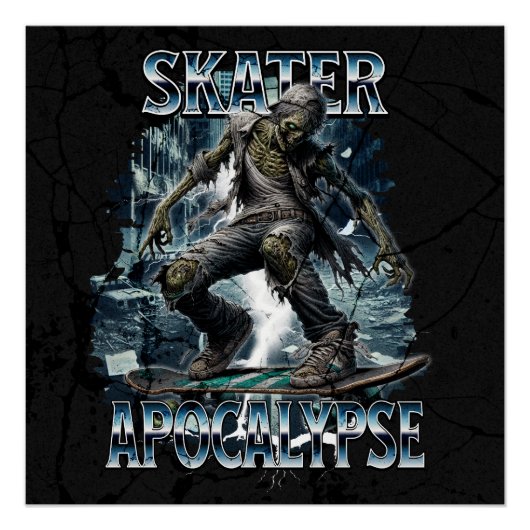 ZOMBIE SKATER APOCALYPSE PERFECT POSTER (Voorkant)