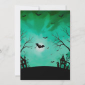 Zombie Skeleton Halloween Party Invite Adults Kaart (Achterkant)