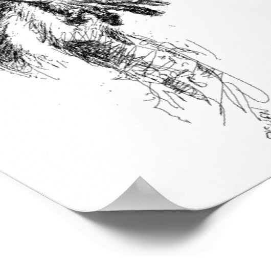 Zombie Sketch Poster Print (Hoek)