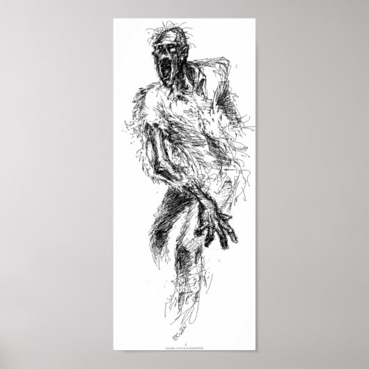 Zombie Sketch Poster Print (Voorkant)