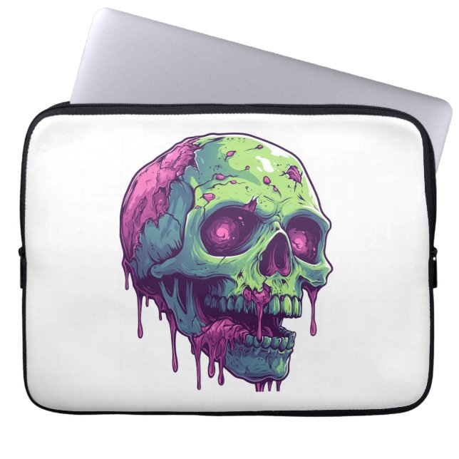 Zombie Skull Apocalypse Laptop Sleeve (Voorkant)