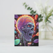 Zombie Skull Creature Sci-fi Horror Art Briefkaart (Staand voorkant)
