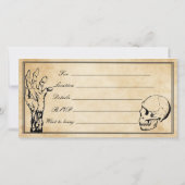 Zombie Skull Halloween Party Ticket Uitnodiging (Achterkant)