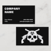 Zombie Skull met Pistolen Visitekaartje (Voorkant / Achterkant)