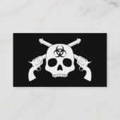 Zombie Skull met Pistolen Visitekaartje (Achterkant)