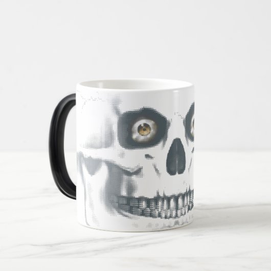 Zombie Skull Morphing Mok. Magische Mok (Voorkant links)