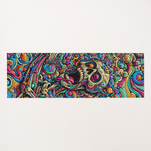 Zombie Skull Pattern Yogamat (Achterkant (horizontaal))