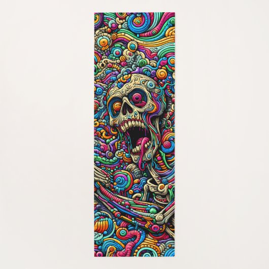 Zombie Skull Pattern Yogamat (Achterkant)