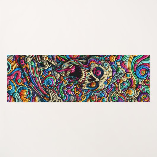 Zombie Skull Pattern Yogamat (Voorkant (horizontaal))
