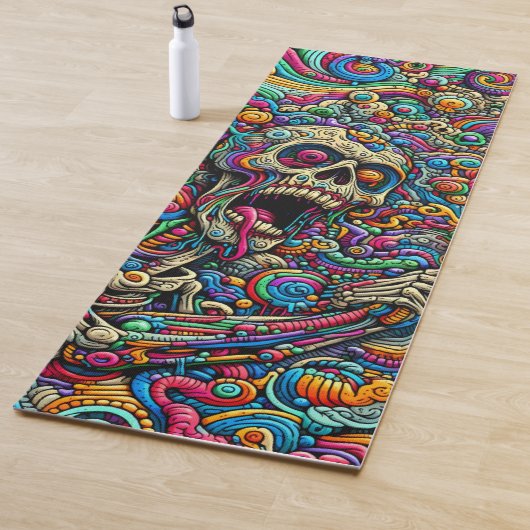 Zombie Skull Pattern Yogamat (In situ)
