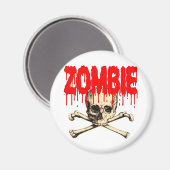 Zombie Skull Red Magneet (Voorkant / Achterkant)