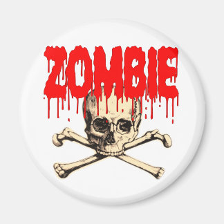 Zombie Skull Red Magneet