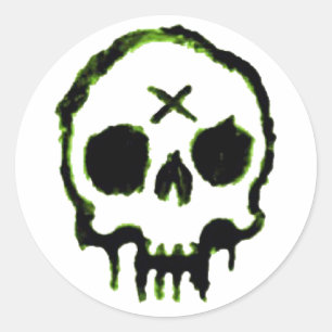Zombie Skull Ronde Sticker