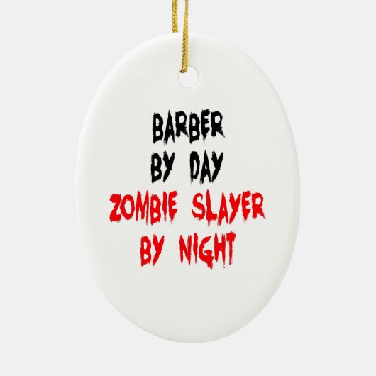 Zombie Slayer Barber Keramisch Ornament (Achterkant)