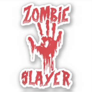 Zombie Slayer Bloody Hand Hunting Zombies Holwee Sticker