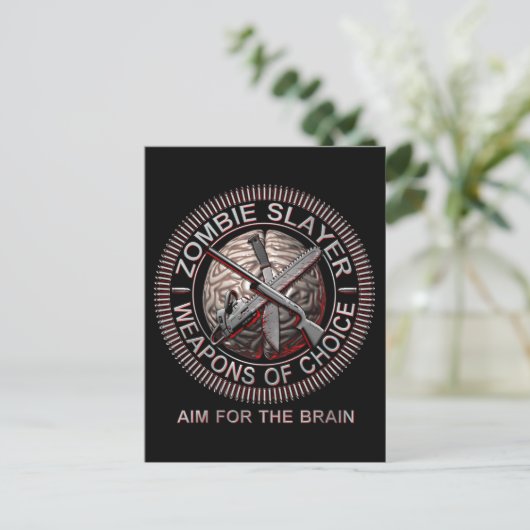 Zombie Slayer Briefkaarten (Staand voorkant)