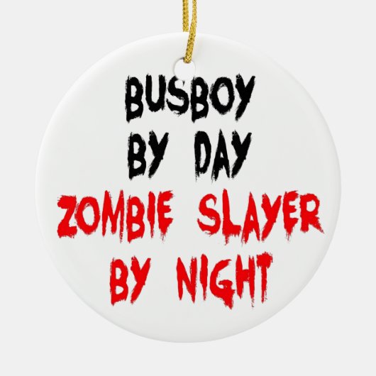 Zombie Slayer Busboy Keramisch Ornament (Voorkant)