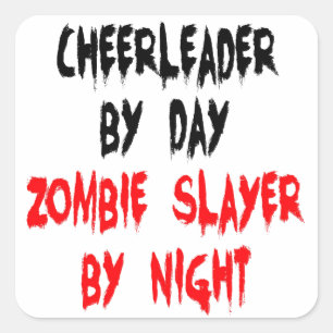 Zombie Slayer Cheerleader Vierkante Sticker