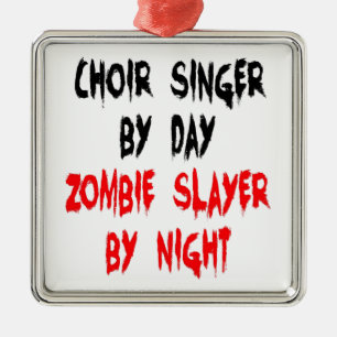 Zombie Slayer Choir Singer Metalen Ornament