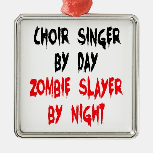 Zombie Slayer Choir Singer Metalen Ornament (Voorkant)
