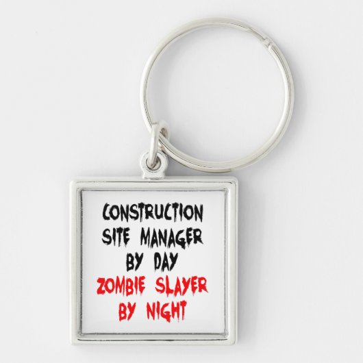 Zombie Slayer Construction Site Manager Sleutelhanger (Voorkant)