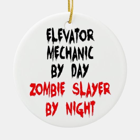 Zombie Slayer Elevator Mechanic Keramisch Ornament (Voorkant)