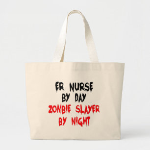 Zombie Slayer ER Nurse Grote Tote Bag