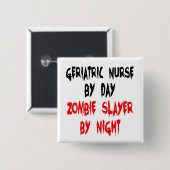 Zombie Slayer Geriatric Nurse Vierkante Button 5,1 Cm (Voorkant /achterkant)