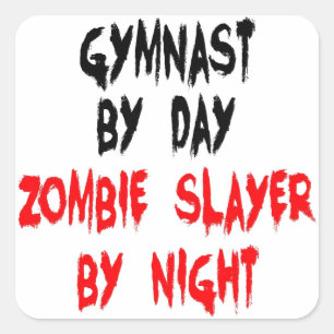 Zombie Slayer Gymnast Vierkante Sticker