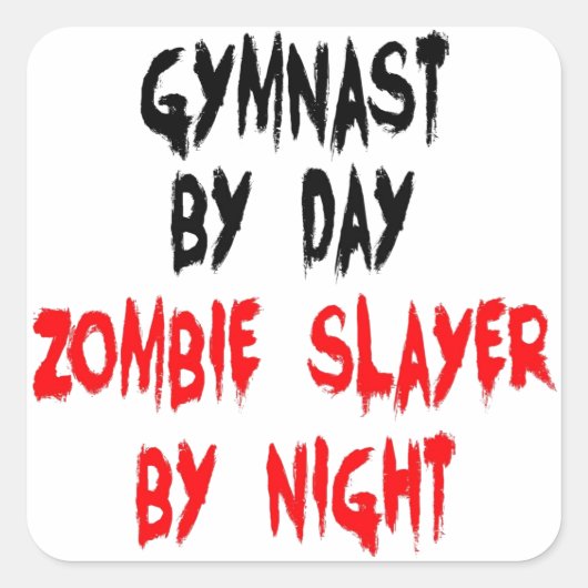 Zombie Slayer Gymnast Vierkante Sticker (Voorkant)