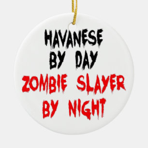Zombie Slayer Havanese Dog Keramisch Ornament