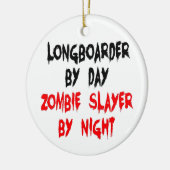 Zombie Slayer Longboarder Keramisch Ornament (Links)