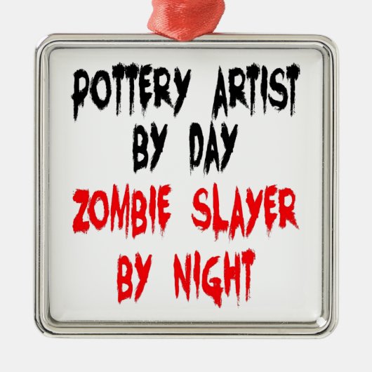 Zombie Slayer Pottery Artiest Metalen Ornament (Voorkant)