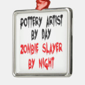 Zombie Slayer Pottery Artiest Metalen Ornament (Links)