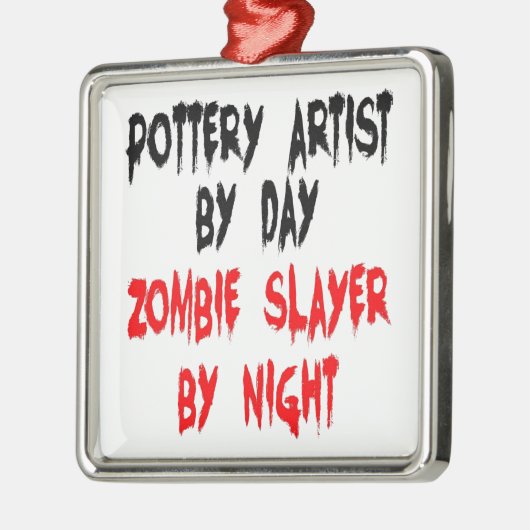 Zombie Slayer Pottery Artiest Metalen Ornament (Links)